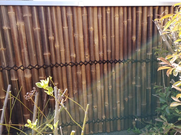 Bambus Sichtschutz, halbes Rohr, 160 cm hoch, 90 cm breit, dunkel, Bestellmenge 6 Stück - Abzugeben als Sonderposten